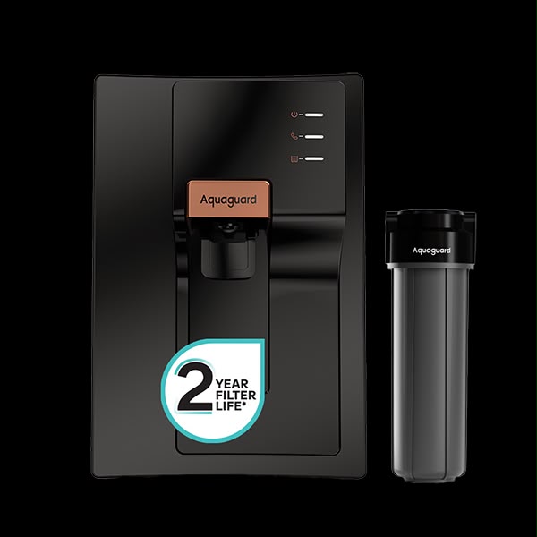Aquaguard Designo under-the-counter RO purifier with wall tap and 2 year filter life